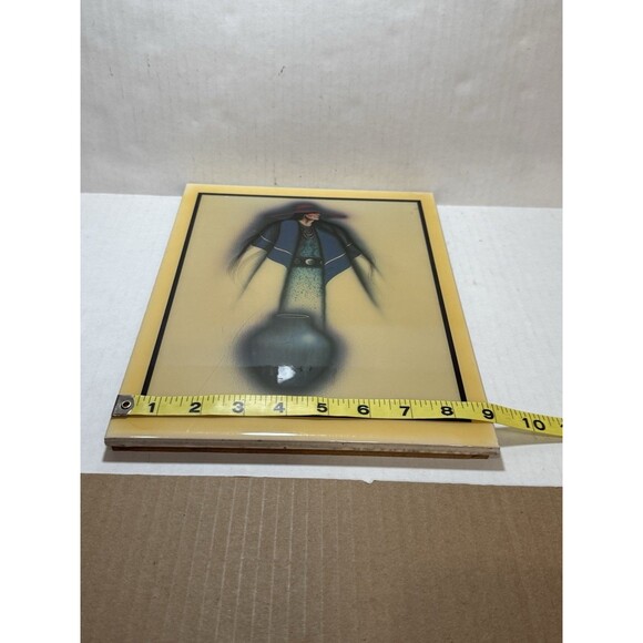 ROBERT REDBIRD JR "THE WATER WOMAN" ACRYLIC ART OVER WOOD - Picture 7 of 9